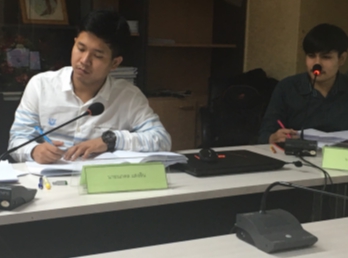 บรรยากาศการสอบเค้าโครงวิทยานิพนธ์
ของนายอิสระ กีตา และ นายนพดล แสงสิน