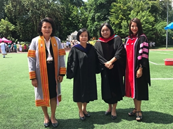 Instructors take congratulations
pictures with the Master of Education
program students in Educational
Administration