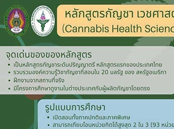 Suan Sunandha Rajabhat University
launches Cannabis Health Sciences