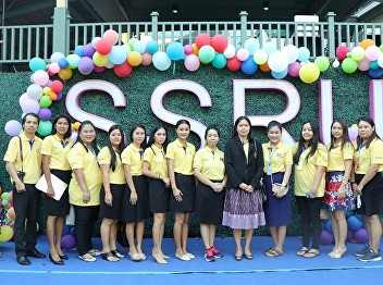 Graduate school personnel join to make
merit as a royal charity on the day of
the birthday His Majesty the King Rama
9th