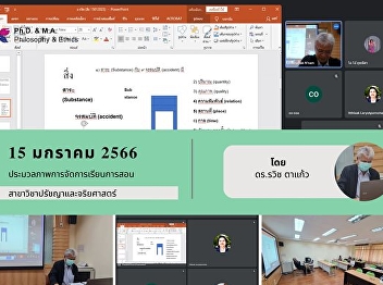 A collection of pictures of teaching and
learning activities in the field of
Philosophy and Ethics On Sunday, January
15, 2023, from 9:30 a.m. to 12:00 p.m.
by Ajarn Dr. Rawit Takeew
