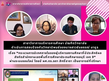 Thesis defense examination of Ms.
Thanyathorn Mayoon (Educational
Administration)
