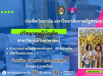 The Faculty of Law at Suan Sunandha
Rajabhat University Graduate School is
now accepting applications for graduate
students for the 1st semester of the
academic year 2567.