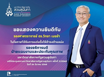Congratulations to Associate Professor
Dr. Witthaya Mekkham.