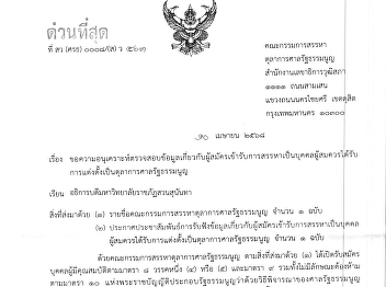 Public relations to verify information
about applicants for selection as
persons who are eligible to be appointed
as Constitutional Court judges.