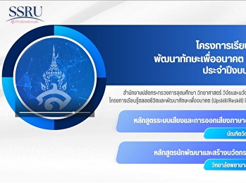 Suan Sunandha Rajabhat University
Selected for Lifelong Learning and
Skills Development for the Future
Project, Fiscal Year 2026.