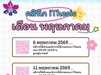Having trouble with iThesis? Don't
worry! Join us throughout May.